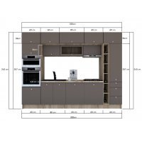 Bucatarie ZONE A 320 FRONT MDF K002 / decor 218